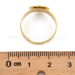 Brass Adjustable Finger Rings Findings&nbsp;KK-A272-14G