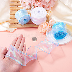 3Rolls 3 Styles Fishtail Yarn/Polyester Iridescent Ribbon for Bowknot Making&nbsp;OCOR-TA0004-19