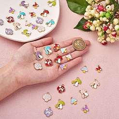48Pcs 12 Style Autumn Theme Alloy Enamel Charms&nbsp;ENAM-SZ0003-12
