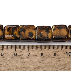 Handmade Gold Sand Lampwork Beads Strands&nbsp;LAMP-Q045-02A