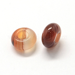 Natural Agate European Large Hole Beads&nbsp;G-Q442-13