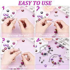 DIY Alloy & Brass European Style Bracelet Jewelry Making Kits&nbsp;DIY-YW0010-66