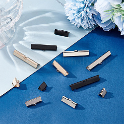 32Pcs 16 Style Brass Ribbon Crimp Ends&nbsp;KK-PH0009-44