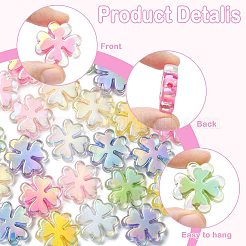 24Pcs 8 Colors UV Plated Acrylic Beads&nbsp;SACR-FS0001-47