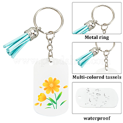 DIY Blank Double-sided Heat Transfer Aluminium Pendant Keychain Making Kits&nbsp;DIY-SP0005-26F