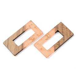 Transparent Resin & Walnut Wood Pendants&nbsp;RESI-S389-057A-B04