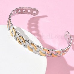 304 Stainless Steel Cuff Bangles&nbsp;BJEW-A160-03PG