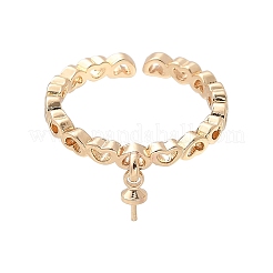 Heart Brass Cuff Cup Peg Ring Settings&nbsp;LS-KK-A244-02C-G