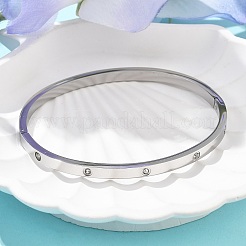 304 Stainless Steel Rhinestone Bangles for Women&nbsp;BJEW-Z092-05P