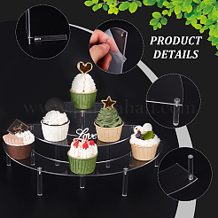 3-Tier Acrylic Semicircle Dessert Display Risers&nbsp;ODIS-WH0329-39
