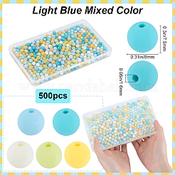 500Pcs Rubberized Style Imitated Silicone Acrylic Beads&nbsp;MACR-SP0001-07F