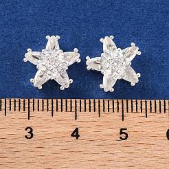 Brass Micro Pave Clear Cubic Zirconia Beads&nbsp;KK-S389-22S