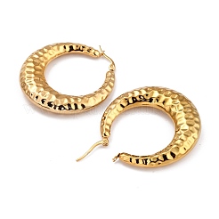 Ion Plating(IP) 304 Stainless Steel Hoop Earrings&nbsp;EJEW-O096-34G