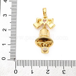 Rack Plating Brass with Cubic Zirconia Pendants&nbsp;KK-Q010-15G
