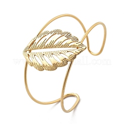 Ion Plating(IP) 304 Stainless Steel Cuff Bangles for Women&nbsp;BJEW-A026-05G