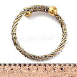 304 Stainless Steel Torque Bangles for Women&nbsp;BJEW-P310-12GP