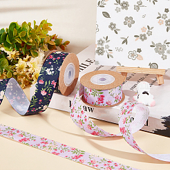 2 Rolls 2 Colors Polyester Ribbon&nbsp;SRIB-GF0001-19