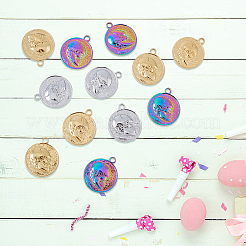 18Pcs 3 Colors 201 Stainless Steel Pendants&nbsp;STAS-DC0013-72