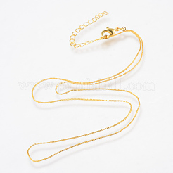 Real 18K Gold Plated Brass Box Chains Necklaces&nbsp;X-MAK-R014-G