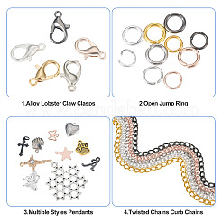DIY Iron Chains Necklaces Making Kits&nbsp;DIY-TA0013-17