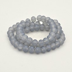 Pearl Luster Plated Faceted Rondelle Glass Beads Strands&nbsp;EGLA-J054-8x5mm-PL02