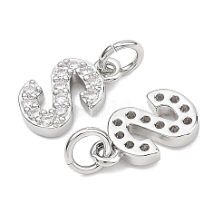 SHEGRACE Brass Micro Pave Clear Cubic Zirconia Pendants&nbsp;XGRQ29910-394P-S