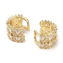 Horse Eye Brass Micro Pave Cubic Zirconia Cuff Earrings for Women&nbsp;EJEW-E310-08G