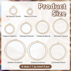 9Pcs 9 Styles Bamboo Embroidery Hoops&nbsp;DIY-GO0003-09