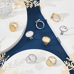 8Pcs 2 Colors 304 Stainless Steel Cuff Ring Findings&nbsp;FIND-ME0003-36