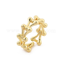 Rack Plating Brass Cuff Rings for Women&nbsp;RJEW-M028-115G