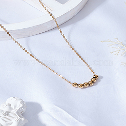 1Pc 304 Stainless Steel Slider Round Beads Pendant Necklaces&nbsp;NJEW-LP0003-10G