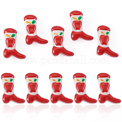 5Pcs Boot Baking Paint Glass Enamel  Beads&nbsp;LAMP-TADJ0001-08B