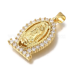 Rack Plating Brass Micro Pave Clear Cubic Zirconia Pendants&nbsp;KK-G500-02F-G