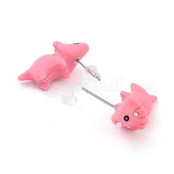 Cute Dinosaur Resin Stud Earrings&nbsp;LS-EJEW-K089-06P