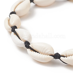 Natural Cowrie Shell Braided Beaded Anklets&nbsp;AJEW-AN00516-02