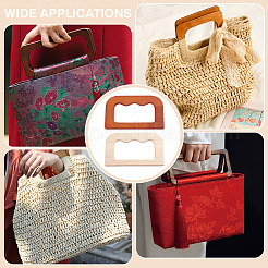 4Pcs 2 Colors Rectangle Wooden Bag Handles&nbsp;FIND-PH0059-90A