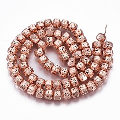 Electroplated Natural Lava Rock Beads Strands&nbsp;G-T114-64RS