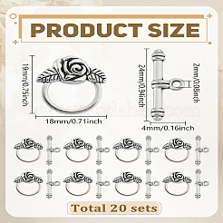 Tibetan Style Flower Toggle Clasps&nbsp;FIND-LP0007-43