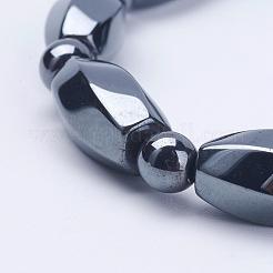 Electroplate Magnetic Synthetic Hematite Stretch Bracelets&nbsp;BJEW-G564-02A