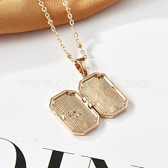 Clear Cubic Zirconia Locket Necklaces&nbsp;LS-NJEW-A036-01B