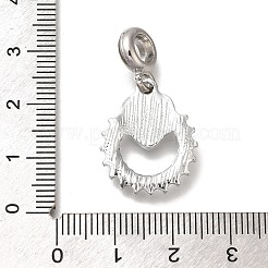 Rack Plating Alloy Crystal Rhinestone European Dangle Charms&nbsp;PALLOY-P307-11A-P