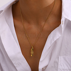 Fishbone 304 Stainless Steel Pendant Necklaces&nbsp;FS-WG0BDD0-01