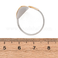 304 Stainless Steel Open Cuff Rings for Women&nbsp;RJEW-K321-02GP