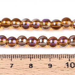 Electroplate Transparent Glass Beads Strands&nbsp;GLAA-T032-T6mm-AB23