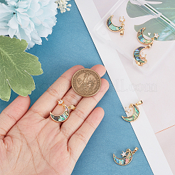 6Pcs Brass Clear Cubic Zirconia Pendants&nbsp;KK-BBC0008-50