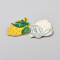Lemon Crystal Rhinestone Embroidery Sew on Cloth Patches&nbsp;PATC-WH0008-182C