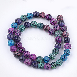 Natural Fire Crackle Agate Beads Strands&nbsp;G-T125-22F