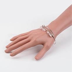 Silver Color Plated Brass Bangles&nbsp;BJEW-JB02316