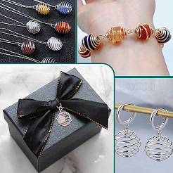 50Pcs 2 Colors Iron Wire Spiral Bead Cage Pendants&nbsp;IFIN-PH0002-11