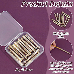12Pcs Alloy Cord Ends&nbsp;FIND-HY0004-71LG